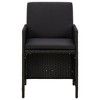 vidaXL Garden Chair Set of 4 Black PE rattan Standard - 3 of 4