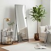 MAYEERTY Aluminum Full-Length Mirror 64x21in, Black, Right Angle, Tempered Glass, With Stand - 2 of 4
