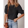 Women's Short Sleeve Round Neck Pullover Sweater - Breathable Open Knit Casual Top - 2 of 4