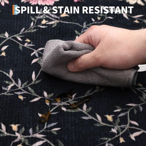 Floral Irregular Edge Carpet Indoor Non Slip Washable Boho Vintage Entry Rug Low Pile Throw Rugs for Entryway - 1 of 4