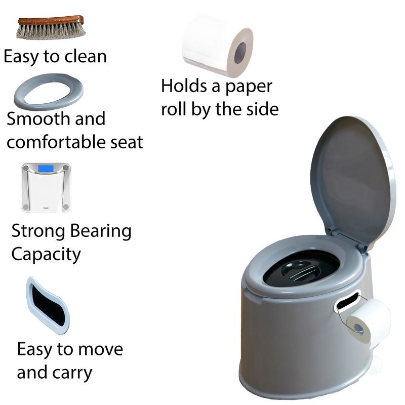 PLAYBERG Portable Travel Toilet For Camping and Hiking, 3 of 9