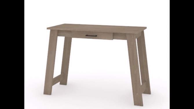 Beginnings Writing Desk with Drawer Silver Sycamore - Sauder, 2 of 5, play video