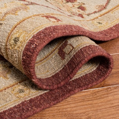 Sumak Red and Beige Wool 6' x 9' Handmade Area Rug