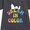 - Peanuts - Dream In Color Graphic Short Sleeve Fleece Dress - 2 of 4