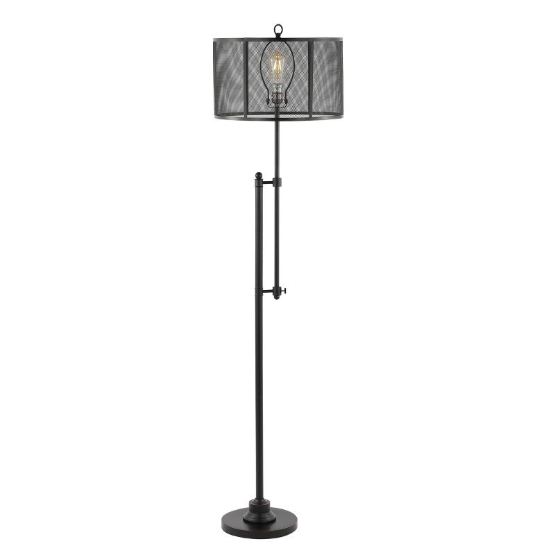 64.5&#34; Noah Modern Industrial Iron Height-Adjustable LED Floor Lamp Black (Includes LED Light Bulb) - JONATHAN Y, 1 of 13
