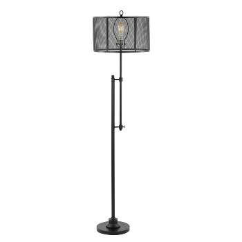 64.5" Noah Modern Industrial Iron Height-Adjustable LED Floor Lamp Black (Includes LED Light Bulb) - JONATHAN Y