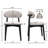 Set of 4 Upholstered Dining Chairs with Black Solid Wood Legs, Linen Armless Accent Chairs for Dining Room, Living Room, or Kitchen-Tanpinhause - 3 of 4