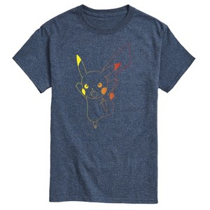 Men's - Pokémon - Colorful Pikachu Outline Short Sleeve Graphic T-Shirt - 1 of 4