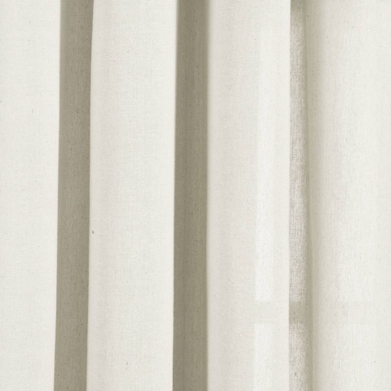 Set of 2 (84"x52") Faux Linen Grommet Window Curtain Panels - Lush Décor, 4 of 8