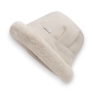 Anna-Kaci Women's Plush Trim Bucket Hat Soft Foldable Design - 1 of 2