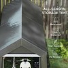 Galvanized 7' x 12' Outdoor Storage Tent, Heavy Duty and Waterproof Portable Shed for Bike, Motorcycle, Tools - 4 of 4