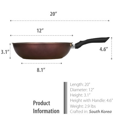 12-Inch Purple Nonstick Aluminum Wok with Ergonomic Handle