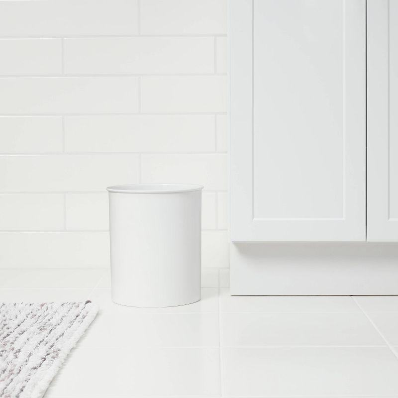 Solid Bathroom Wastebasket Can White - Threshold&#8482;, 2 of 5