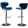 CAVINAS Bar Stools Set of 2, Adjustable Velvet Swivel Counter Height Bar Chair with Footrest and Metal Leg for Bar, Kitchen, Dining Room - 3 of 4