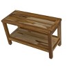 EcoDecors® Eleganto® 30" Teak Wood Shower Bench with Shelf in EarthyTeak Finish - 4 of 4