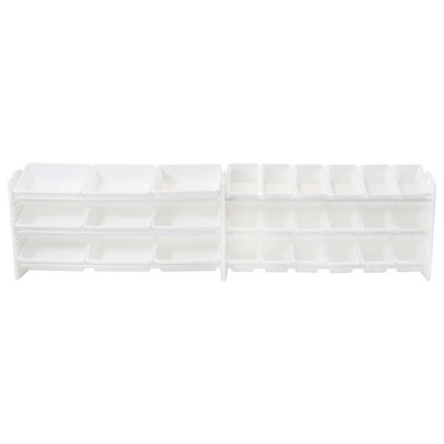 White Plastic 6-Tier Stackable Toy Storage Organizer