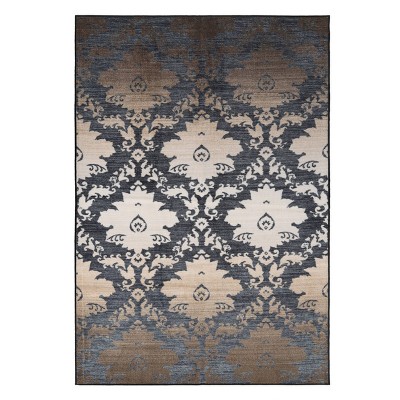 Vintage Medallion Scroll Non-Slip Washable Indoor Runner or Area Rug by Blue Nile Mills