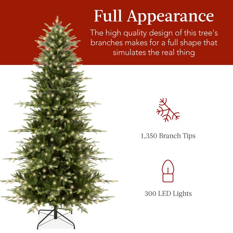 Best Choice Products Pre-Lit Artificial Aspen Noble Fir Christmas Tree w/ Branch Tips, LED Lights, 6 of 11