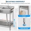 Freestanding Stainless Steel Laundry Utility Sink 40" Single Bowl with Right Drawer, 360° Swivel Hot & Cold Faucet, Multifunctional Storage - 4 of 4
