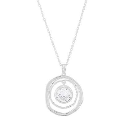 Silpada 'Amaze Charm' Sterling Silver Cubic Zirconia Pendant Necklace, 18" + 2"