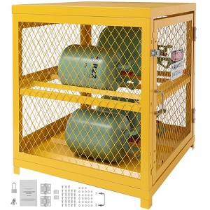 VEVOR Horizontal Cylinder Storage Cabinet, 4 x 33 lbs Cylinder Capacity, 31.02x30.04x35 inch Propane Storage Cage, Gas Cylinder Cabinet - 1 of 4