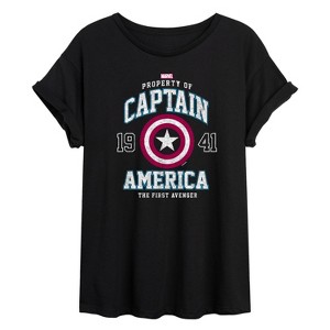 Women's - Marvel - Captain America The First Avenger Oversized Graphic T-Shirt - 1 of 4