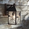 Franklin Iron Works French Garden Rustic Farmhouse Outdoor Wall Light Fixture Bronze Leaf Vine 12 1/2" Clear Seedy Glass for Post Exterior Barn Deck - 2 of 4