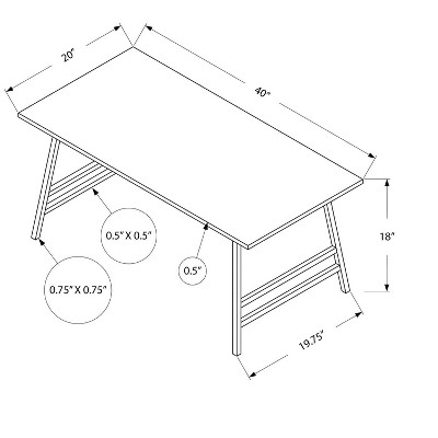 Contemporary 40" Rectangular Coffee Table in Silver and White