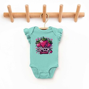The Juniper Shop Berry Sweet Strawberry Baby Flutter Sleeve Bodysuit - 1 of 2