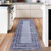 Washable Runner Rugs - Non-Slip Low Pile, Modern Bordered for Hallway, Entryway, Bathroom & Kitchen - Stain Resistant Carpet Mat - 3 of 4