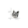 Black Bow Jewelry Sterling Silver Maine Coon Cat Head Bead Charm - 3 of 4