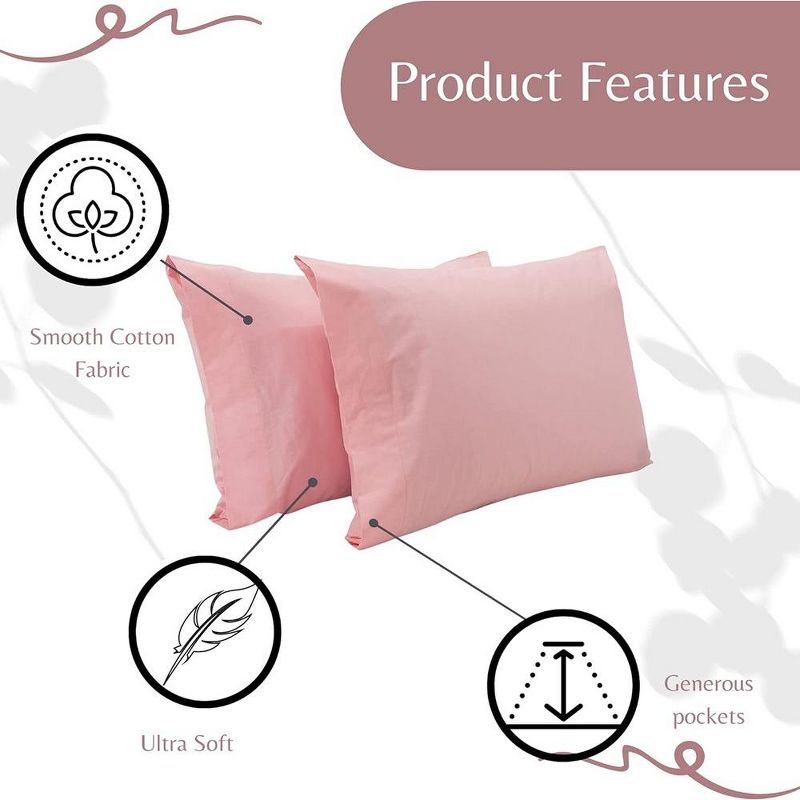 Superity Linen Standard Pillow Cases  - 2 Pack - 100% Premium Cotton - Open Enclosure, 4 of 9