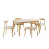 Merax Minimalist 5-Piece Dining Table Set with Upholstered Chairs - 3 of 4