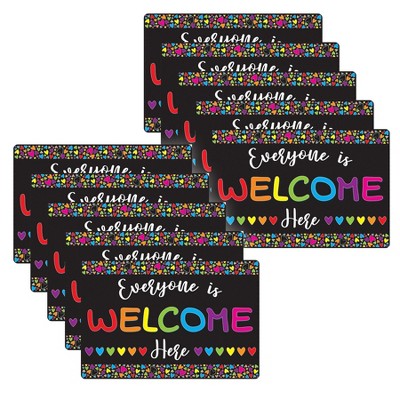 Smart Poly® Computer Mouse Pad, 8" x 10", Everyone is Welcome Here, Hearts, Pack of 10