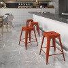 Emma and Oliver Commercial Grade 24"H Backless Distressed Metal Indoor-Outdoor Counter Stool - 2 of 4
