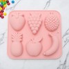 Unique Bargains Candy Mould 6-Cavity Fruit Candy Mould Durian Grape Strawberry Banana Apples PineApples Hand Wash 6.34"x5.79"x1.06" 1 Pc - 2 of 4