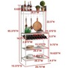 Kings Brand Furniture Lindsay Gray Tile Bakers Rack with 9 Wine Bottle Capacity Rack & 8 Hooks - Kitchen Storage Organizer - 4 of 4