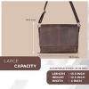 Leather Messenger Bag for Men and Women - Laptop Briefcase Bag For College, Office, Adjustable Shoulder Strap (Wood) - 2 of 4