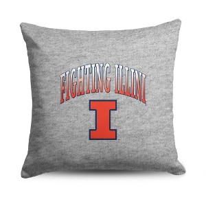 NCAA Illinois Fighting Illini 16" Heather Gray Sweatshirt Pillow - 1 of 4