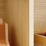 wood-colored irregular-shaped drawer style