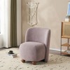 TOAOTBNBO Modern Accent Chair with Solid Pine Wood Feet, Upholstered Armless with Low Back Soft Round Chair for Bedroom, Purple - 4 of 4