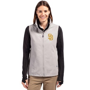 San Diego Padres Cutter & Buck Charter Eco Recycled Full-Zip Womens Vest - 1 of 1