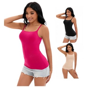 INSPIRE CHIC 3 Pcs Women's Adjustable Straps Cami Tummy Control Slimming No Trace Shapewear Camisoles - 1 of 4