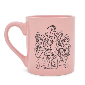 Silver Buffalo Disney Princess Pink Wax-Resist Ceramic Mug | Holds 14 Ounces - 1 of 4