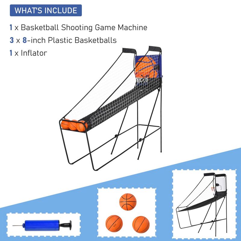 Soozier Basketball Shooting Arcade Game with Folding Design and Electronic Scoring, 4 of 9