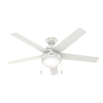 Hunter Fan 52" Anslee Ceiling Fan with LED Light Kit and Pull Chain Fresh White