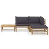 Garden Lounge Set Dark Grey Bamboo Medium Modular vidaXL - 2 of 4
