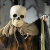 29 1/2" Hanging Pumpkin Man with Burlap Skeleton Head Halloween Decoration - 3 of 4