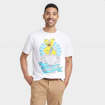 Men's The Simpsons Number One Dad Short Sleeve Graphic T-Shirt - White