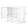 Sevobal Utility Storage Cabinets, Closed Cabinet with Doors and Internal Shelves for Living Room Hallway, White, 31.77"*15.74"*28.34" - 4 of 4